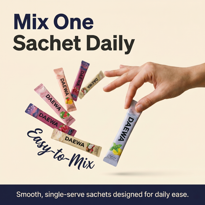 DAEWA pouch with stick-packs fanned