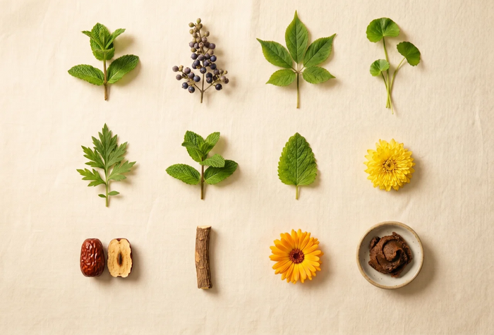 DAEWA — 12 botanicals apothecary flat-lay